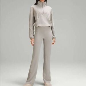 $148 Lululemon Brushed Softstreme Ribbed Zip Flared Pant 32” Riverstone